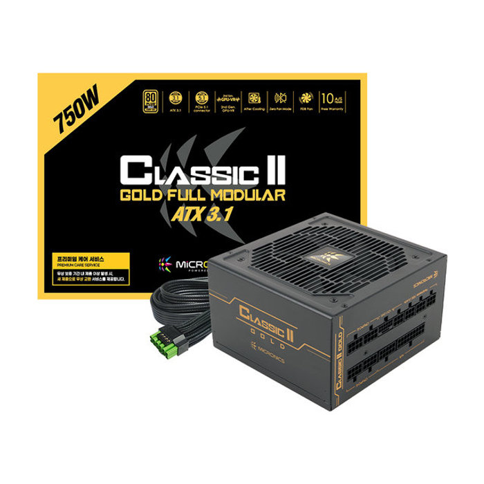 공식 마이크로닉스 총판 Classic II 750W 80PLUS GOLD 풀모듈러 ATX3.1 블랙