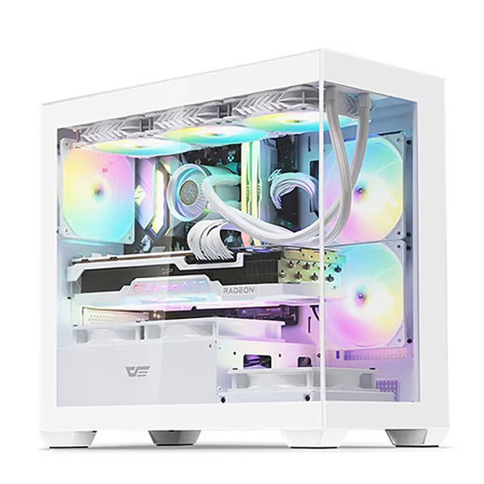 다크플래쉬 DS900M RGB 강화유리 화이트 미니타워