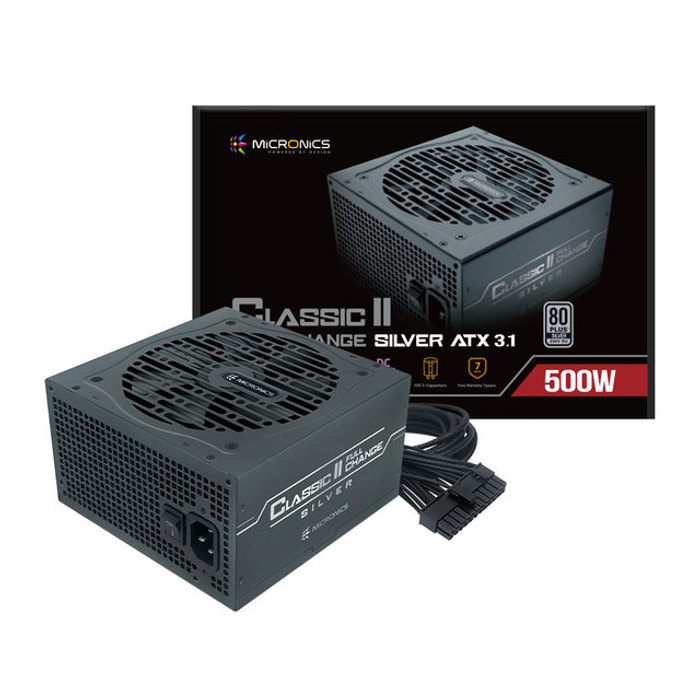 마이크로닉스 Classic II 풀체인지 500W 80PLUS실버 ATX3.1 블랙 파워