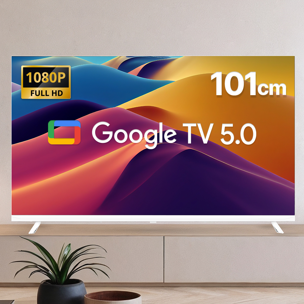 위드라이프 구글 101cm 40인치 FHD 스마트TV 화이트슬림 안드로이드티비 자가설치 택배배송