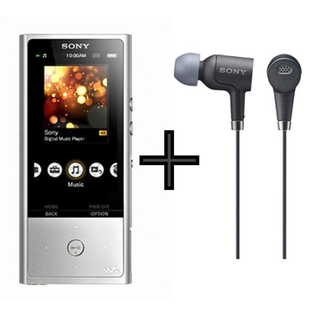 워크맨 패키지 NWZ-ZX100/SM/MDR-NW750 [워크맨 NWZ-ZX100/SM (색상:실버) + MP3전용 이어폰 MDR-NW750 (색상:블랙)]