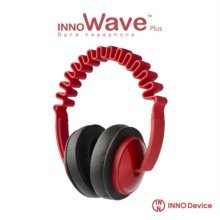 INNO Wave2 헤드폰 (레드) [독특한 웨이브 디자인 / 휴대용 기기에 최적화된 1.2m 코드와 플러그 / 조절 가능한 헤어밴드 슬라이더]