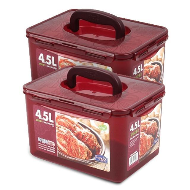 XXXX판매종료XXXX김치통  원핸들 4.5L 1+1세트