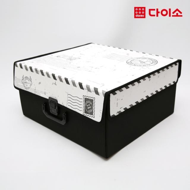 26375_다이소 캐릭터버클식부직포수납박스(대) 블랙/브라운-58576