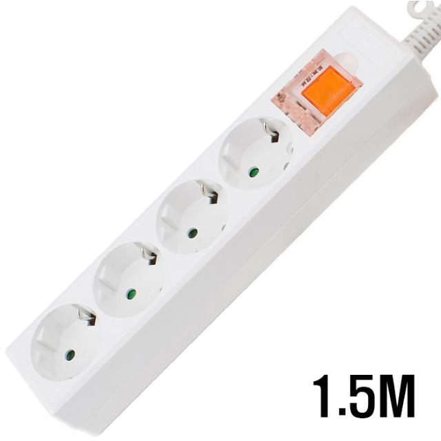 4구 접지 SW  멀티탭 WHITE 1.5M