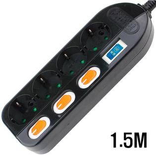 4구 접지 개별 SW BLACK  1.5M