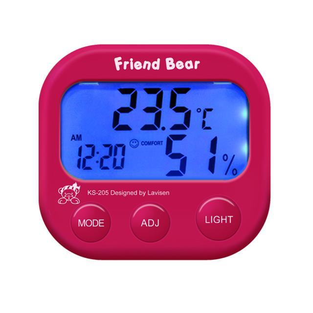 백라이트 디지털 온습도계 KS-205 (핑크/옐로우/화이트)