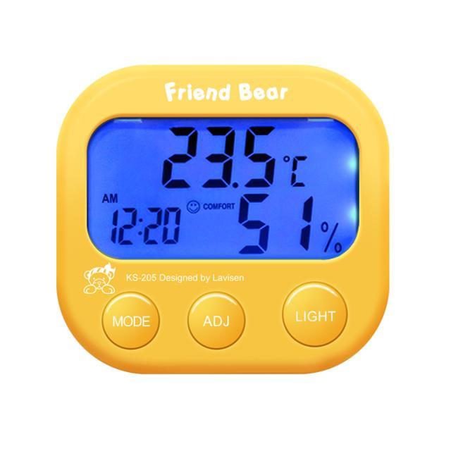 백라이트 디지털 온습도계 KS-205 (핑크/옐로우/화이트)