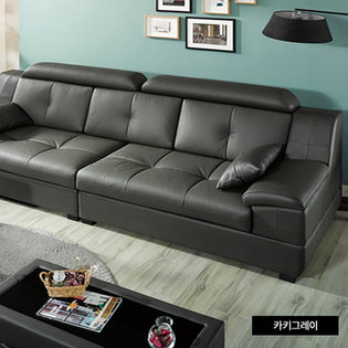 XXXXXX판매종료XXXXXX[단독특가] 컴포트 라텍스 천연가죽소파+스툴_카키그레이DF635479