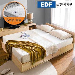 XXXXXX판매종료XXXXXXEDFby동서가구 루젠 깊은서랍 퀸 침대 (매트리스포함) DF636027 _메이플그레이 콤비