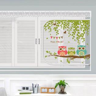 다샵 EVA창문형지퍼식 방풍 바람막이 행복부엉이 300x120cm