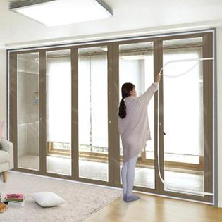 다샵 EVA베란다형지퍼식 방풍 바람막이 투명 450x250cm