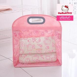 XXX단종XXX헬로키티 밀크 투명창 가방수납 S