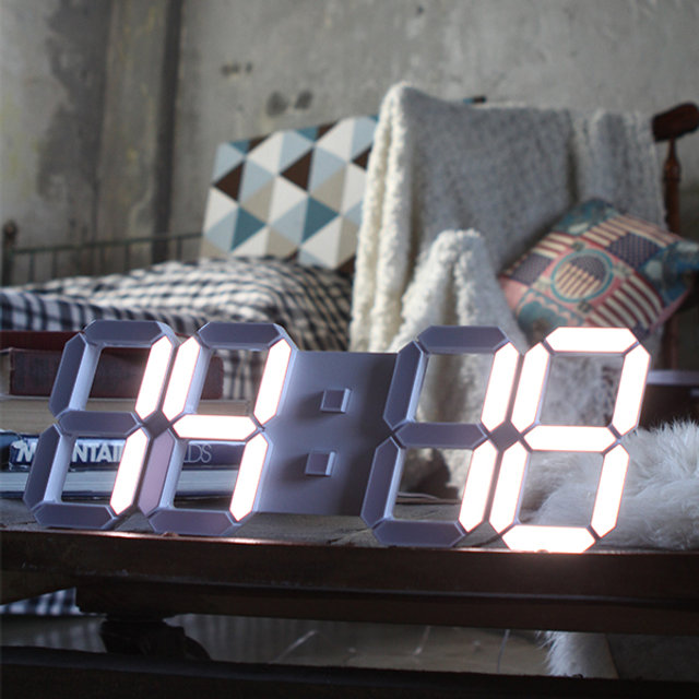 국산 3D LED 벽걸이시계 쿨화이트