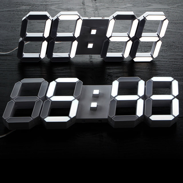 국산 3D LED 벽걸이시계 쿨화이트