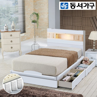  세렌 LED편백 SS수납침대(케미컬폼)DF909528 _월넛