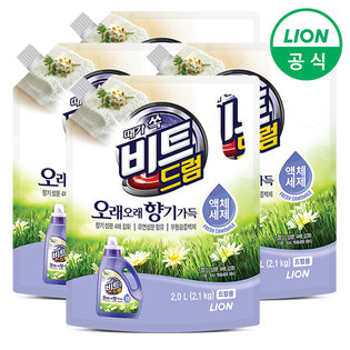 비트 오래향기 액체세제 2L 파우치 4개 (드럼용)