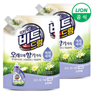 비트 오래향기 액체세제 2L 파우치 2개 (드럼용)