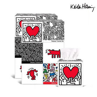 키스해링 ORIGINAL 천연펄프 미용티슈 250매 6입 2팩