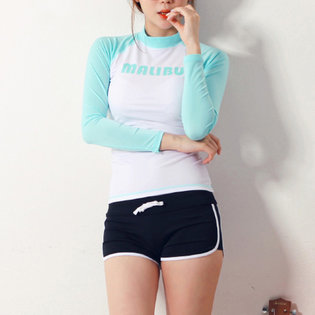 MALIBU 파스텔 래쉬가드 민트 S 여성
