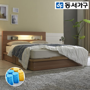  밀레스 LED 평상형 수납침대SS＋7존독립 DF908818 _그레이