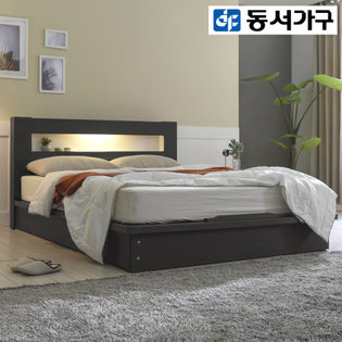  밀레스 LED 평상형 통판 퀸침대 프레임 DF908796 _화이트