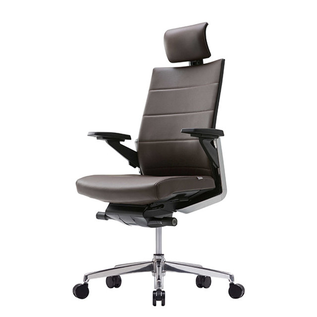 T80 의자(천연가죽, 블랙)