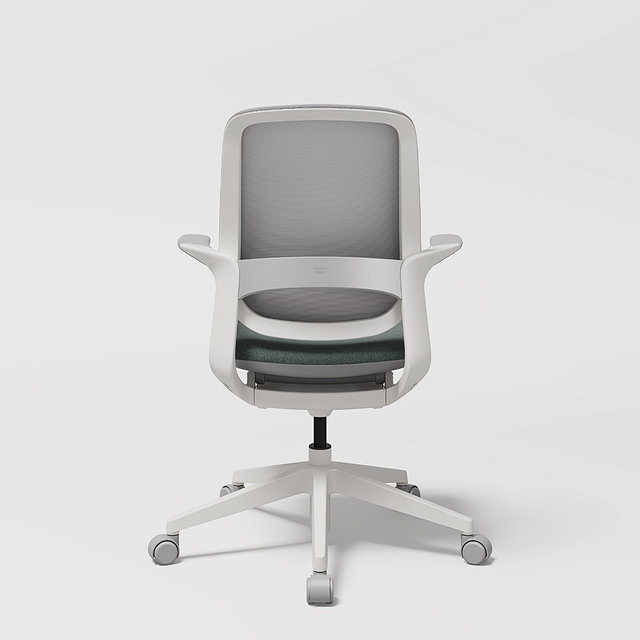 리니에 컴퓨터 책상 의자 메쉬 화이트 (회전형 중심봉)