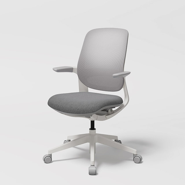 리니에 컴퓨터 책상 의자 메쉬 화이트 (회전형 중심봉)