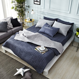 [2개구성] 퓨어 항균 누빔 스프레드 퓨어믹스네이비(150X210)