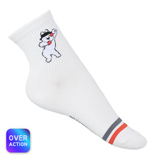 오버액션토끼 양말 투톤링글-그레이오렌지