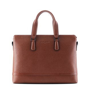 피에르가르뎅 제뉴인레더 라인서류가방 브라운