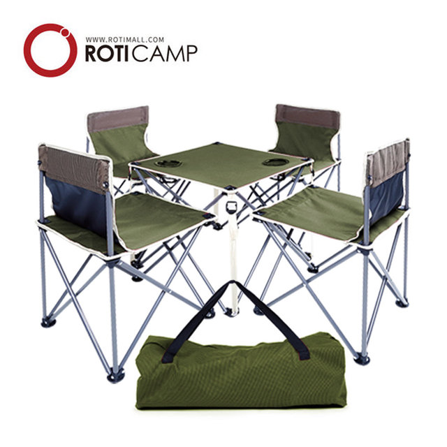 에코체어4개+테이블세트-그린