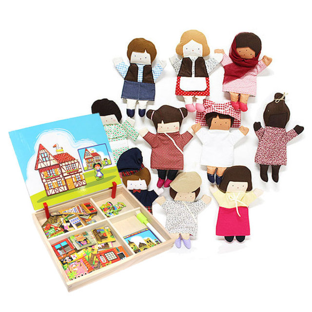 [뚜시]다문화손인형10종+[캐스B]튼튼나라별집짓기퍼즐