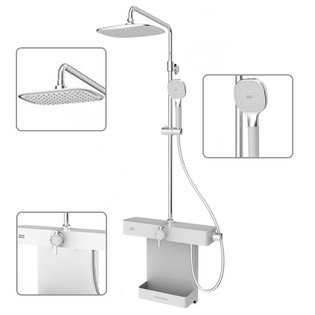 플랫 선반형레인샤워 FC-5780 하부선반포함 840mm