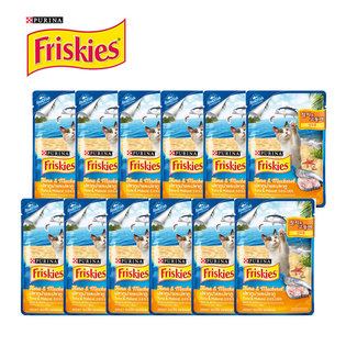 [프리스키] 참치와 고등어 고양이파우치 80G 12개