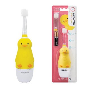소닉 어린이 LED 음파 진동 전자동칫솔 MB-KS6008D (오리) 본품+리필헤드1개+건전지 [LED 플래시 / 타이머 / 방수]