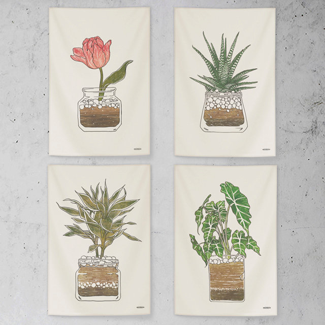 화분 패브릭 포스터 / 가리개 커튼