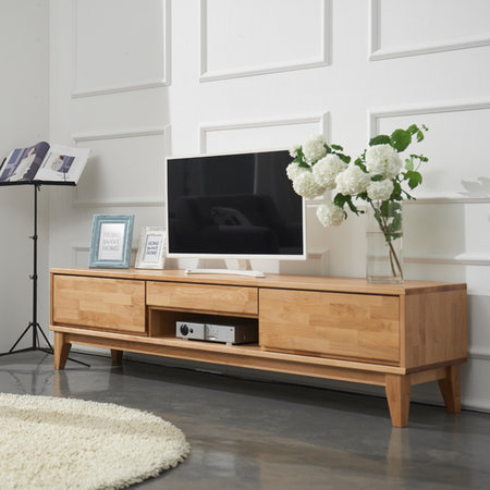 마로니 엘다원목 공간형 거실장 1800 내추럴