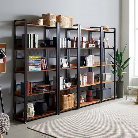 철제 책꽂이선반 인테리어책장 깊은책장 진열 선반장 01.깊은600책장_아카시아