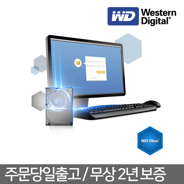 WD BLUE HDD 3TB WD30EZAX 데스크탑 SATA3 하드디스크 (5,400RPM/256MB/CMR)