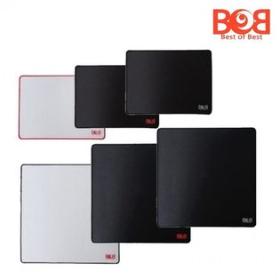 밥패드 BOB 마우스패드 일반 오바로크 레드로고 화이트