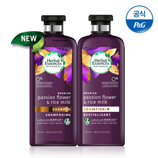 시계초꽃 라이스밀크 샴푸 400ml 1개 + 컨디셔너 400ml 1개[HE10][HE11]