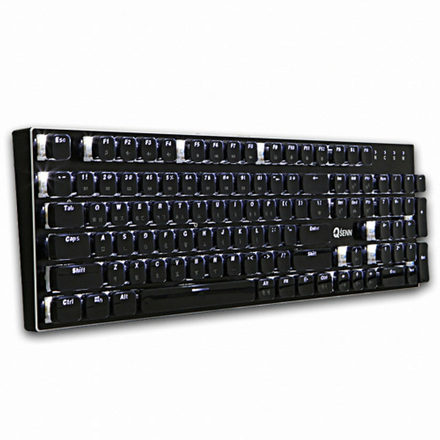 ARES Q150 크리스탈 키캡 LED 기계식키보드 블랙 청축