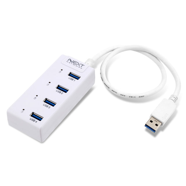 USB3.0 4포트 무전원 USB허브 케이블일체형 NEXT-505UH