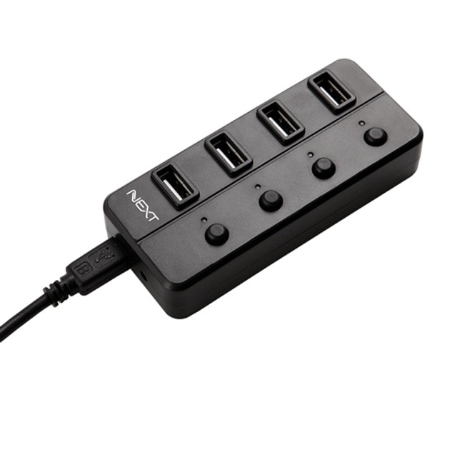 USB2.0 4포트 무전원허브 포트별 전원스위치 제공 NEXT-704UH
