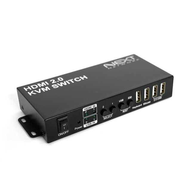2포트 USB HDMI KVM 스위치 선택기 4K 60Hz 해상도 NEXT-7002KVM-4K
