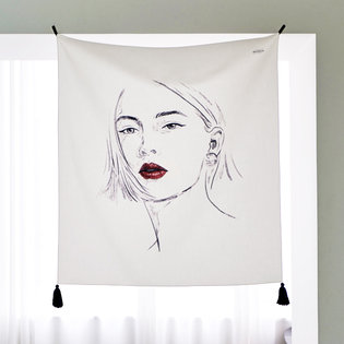 인물화 일러스트 패브릭 포스터 / 가리개 커튼