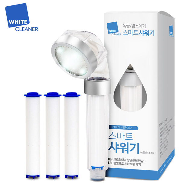 화이트크리너 LED 스마트 샤워기(헤드1개+필터3개)