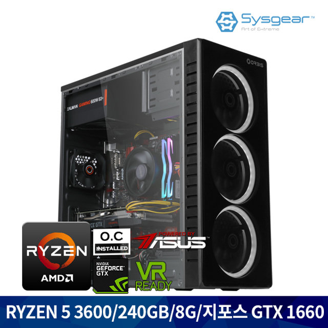 ICG3616 라이젠 5 3600/RAM8G/GTX 1660/SSD240 게이밍컴퓨터